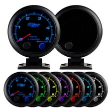 GlowShift 95mm Tinted 7 Color 5,000 RPM Diesel Tachometer Gauge w Shift Light