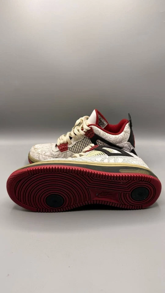 Air Jordan Fusion 4 огненно-красный кроссовки белый Varsity красный/черный туфли | США 8 - Изображение 4 из 4