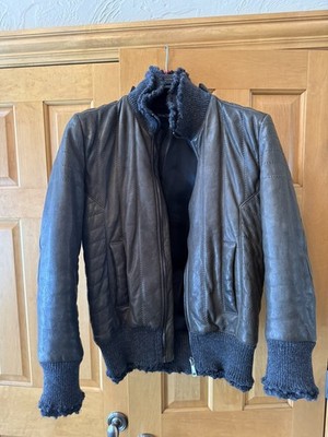 DOLCE & GABBANA LEATHER JACKET BROWN MOTORCYCLE MEN S  LUXURY RARE Size 40 