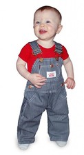 Round House Striped Overalls,Vintage Stripes,2T