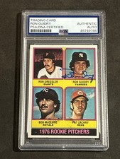 RON GUIDRY 1976 TOPPS SIGNED AUTOGRAPHED ROOKIE CARD #599 PSA/DNA CERTIFIED. rookie card picture