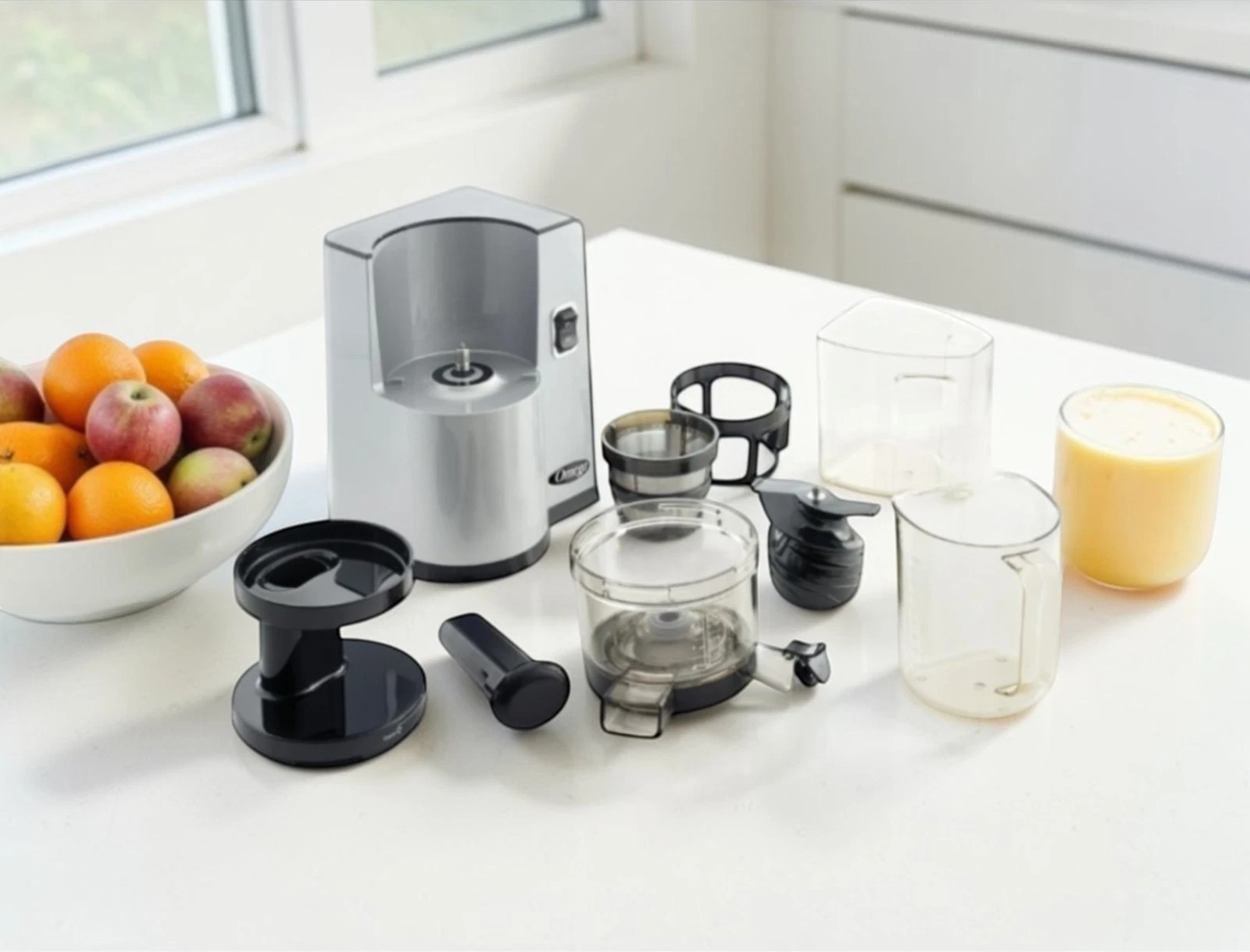Omega VSJ843QS Cold Press Vertical Slow Masticating Silver Juicer USED