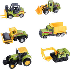 Mini Construction Trucks Toys, Small Construction Toys 6Pcs Vehicles Tractor Toy