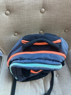 adidas Light Gray Backpack with Teal Accents and Orange Zippers Adidas Light Turquoise & Gray & Orange Backpack | eBay main image 2