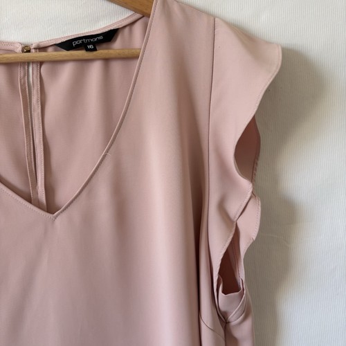 Portmans Blouse Top Womens Pale Pink Work Office Ladies Flowy Sz16 - Picture 3 of 7