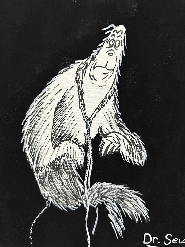 Pintura DR. SEUSS óleo sobre lienzo firmada estampada vintage Foto 3 de 4