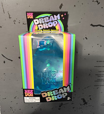Nee Doh Dream Drop Smooth Squishy Tactile Squeeze Toy Blue w/ Splash Stand 3 