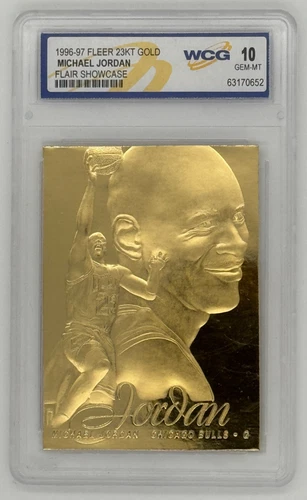 1996 MICHAEL JORDAN FLEER FLAIR SHOWCASE 23K GOLD CARD - GEM MINT 10