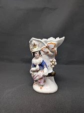 LOVELY! 5¼" Old Paris SPILL VASE Porcelain FIGURAL Antique Woman