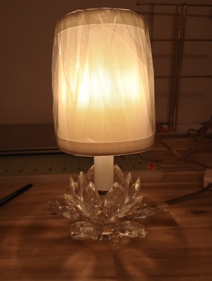 Fifth Avenue Crystal LTD Small Lamp Lotus Flower Footed Night Light - WORKS
