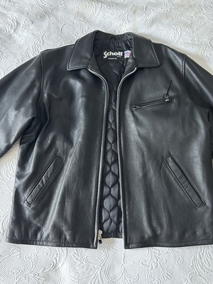 Schott leather jacket #135 Casual Weekend Pebbled Cowhide Size 44 Black