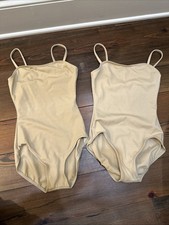Capezio Character Leotard in Nude Size Small Lot of 2 90 Nylon 10 Spandex