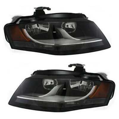 Headlight AU2502149 AU2503149 Set of 2 Left & Right for 2009-2010 Audi A4 Base