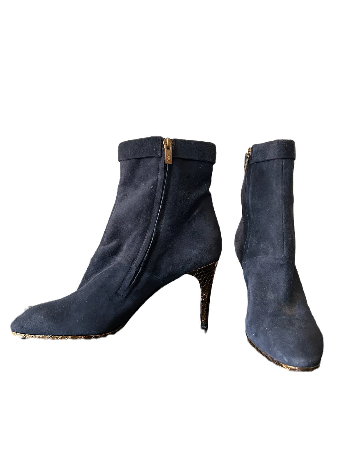 Stivali Yves Saint Laurent blu scamosciati