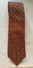XMI Platinum Silk Tie, Geometric, Red, Gold, Blue, Made In USA