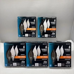15 X Ecosmart BA11 Dimmable Candelabra LED Soft White Thinner Filament 40w (B30
