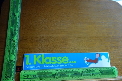 Alter Aufkleber Automobil Werkstatt Zubehör VW VAG Stoßdämpfer