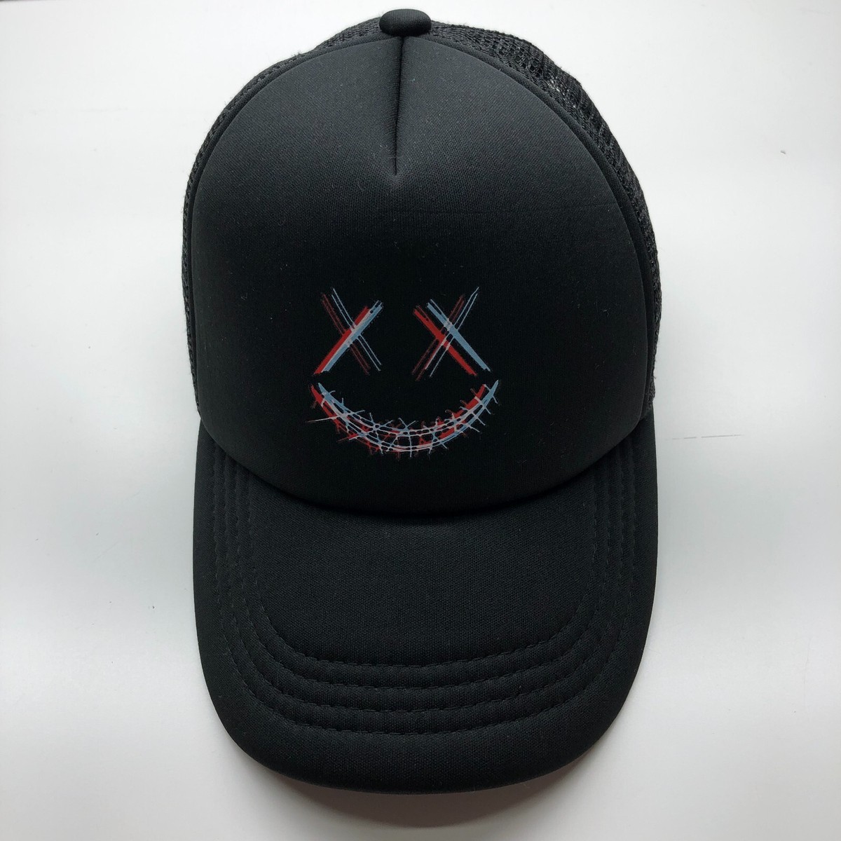 Smiley Face Unbranded Trucker Hat Cap Black Unisex OSFM Snapback