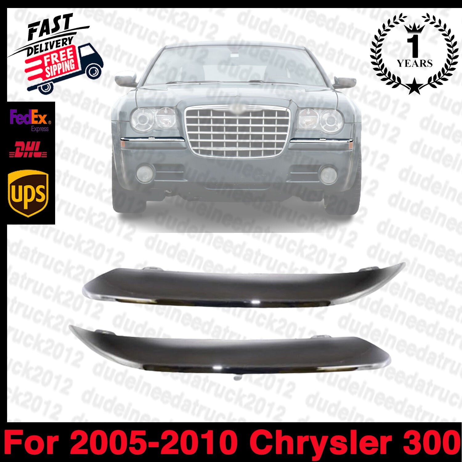 Front Bumper Moldings Strip For 20052010 Chrysler 300 5.7 Engine
