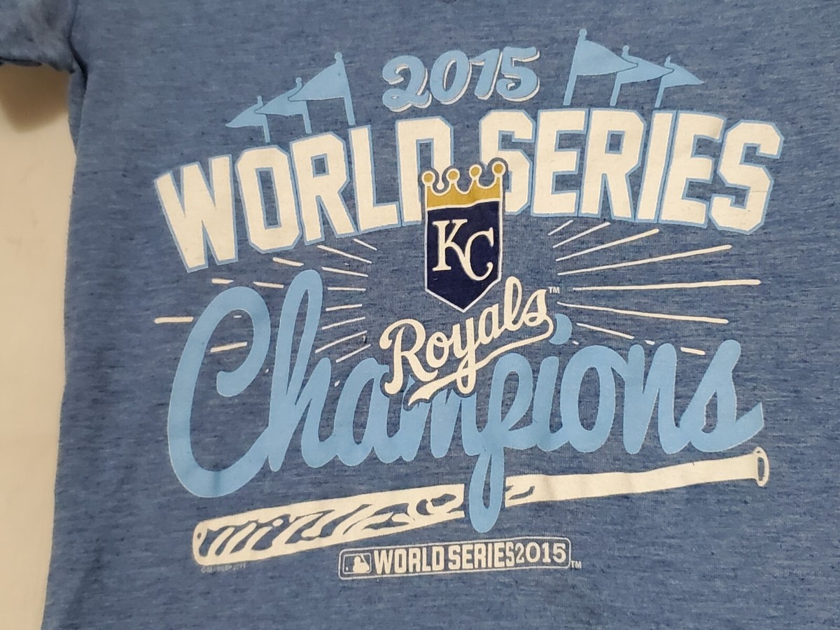 KC Royals Kansas City Shirt Womens Short Sleeve V Neck Tee Size S
