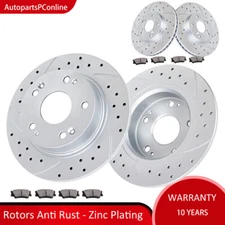 Drilled Brakes Rotors and Pads Front Rear Brakes Kit for 2008-2011 Honda Accord