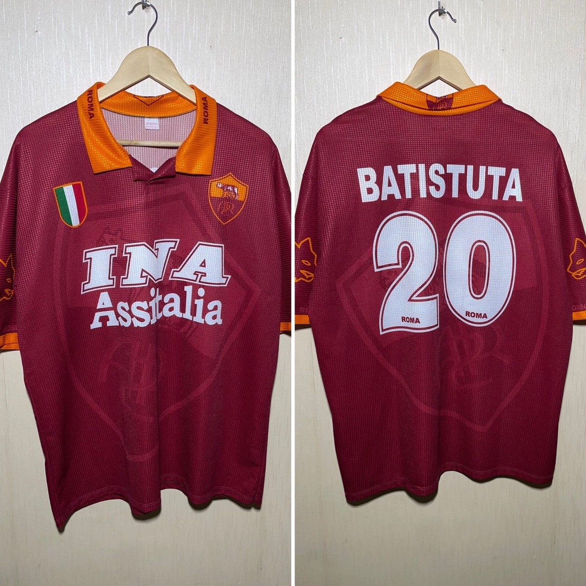 AS Roma Batistuta #20 Retro football shirt jersey size xl | eBay