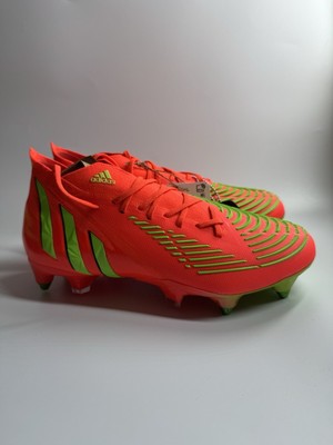 adidas Mens 5/Womens 6 PREDATOR EDGE.1 SG Solar Red/ Green Soccer Cleats GW1016