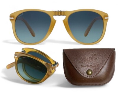 Persol Steve McQueen Pilot Sunglasses Folding Aviator Glass Lens’s  Polarized 714