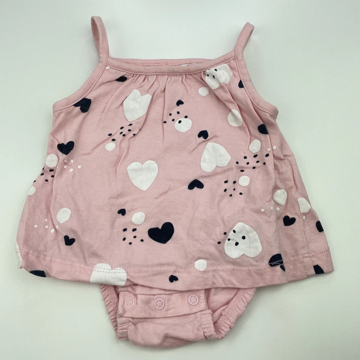 Girls size 000 Tiny Little Wonders pink cotton romper FUC eBay