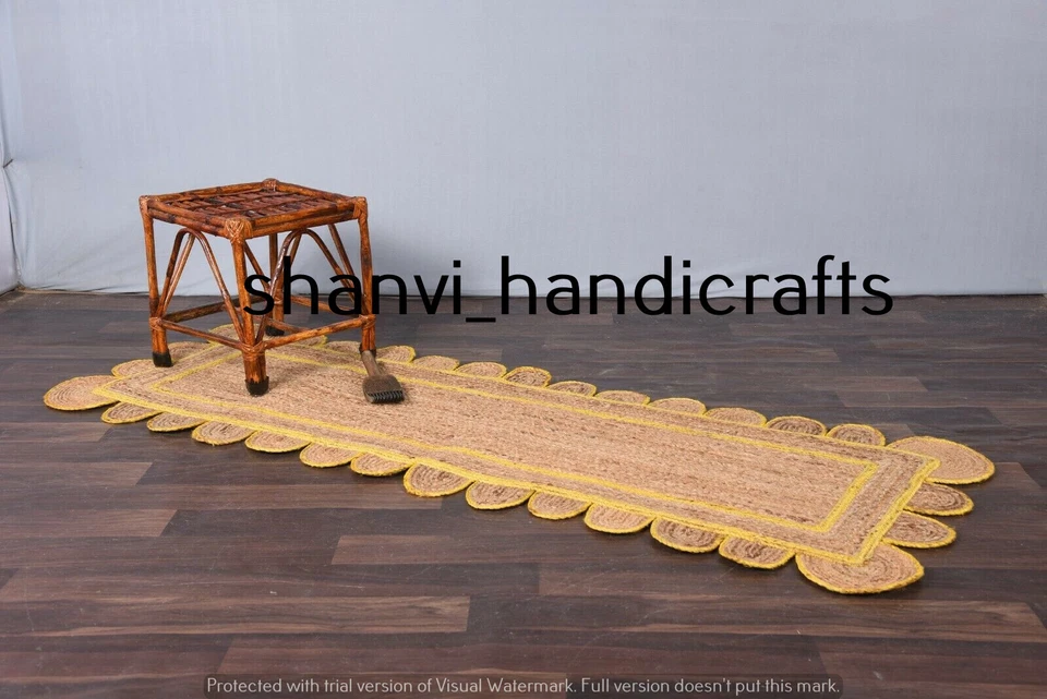 Indian Natural Rug Braided Cotton Home Decor Floor Mat Modern Area Rag Rugs - Image 4 of 4