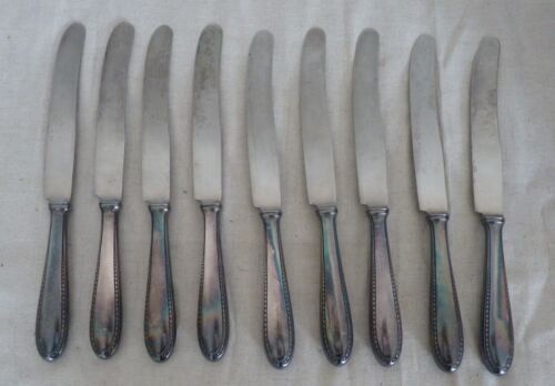 9 alte Messer,  Speisemesser   -BSF-   versilbert  90 - Bild 1 von 4
