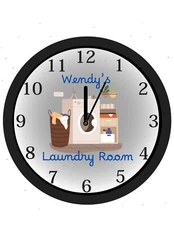 Personalized Clock -Laundry Room Clock, Laundry, Laundry Room, Retro, Home Decor