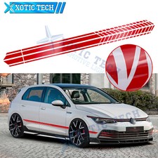 Red Car Side Body Fender Decal Graphics Stripes Sticker For Vw Jetta Passat Golf