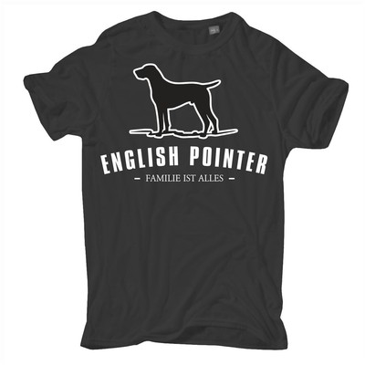 Übergrößen T-Shirt English Pointer - Familie ist alles 3XL bis 8XL Treibhunde 