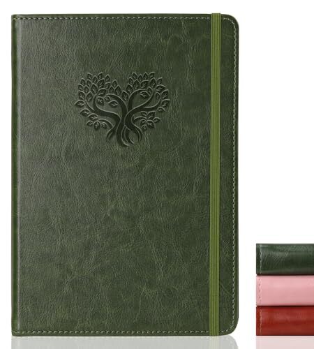Lined Journal Notebook for Women Men, A5 College Ruled Notebooks for Work Green