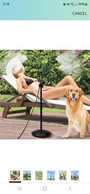HIRALIY Standing Misting Cooling System, Adjustable Water Mister for Patio, Pool