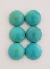 One Pair 100 Natural Arizona Turquoise Round Cabochons 11mm
