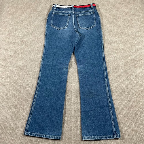 Vintage Tommy Hilfiger Denim Jeans Girls Size 14 Bootcut Dark Wash Faded - Picture 8 of 15