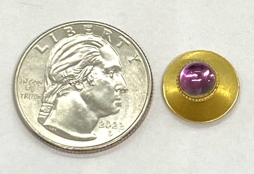 Antik viktorianischer 14 Karat Gold Amethysten einzelner Smoking Nietenknopf 1,5 Gm. - Bild 2 von 10