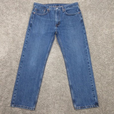 Levis Jeans Mens 36x30 Blue 505 Regular Straight Zip Fly 100% Cotton Denim Pants