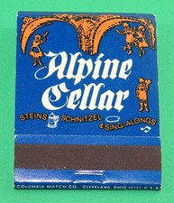 Vintage Alpine Cellar Restaurant MANHATTAN NYC Matchbook Full - Columbia Match