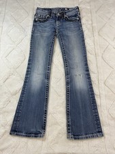 Miss Me Girls Size 8 Bootcut Jeans Embroidered Bejeweled Cowgirl USA Authentic