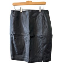 Vintage Express Leather Pencil Skirt Black