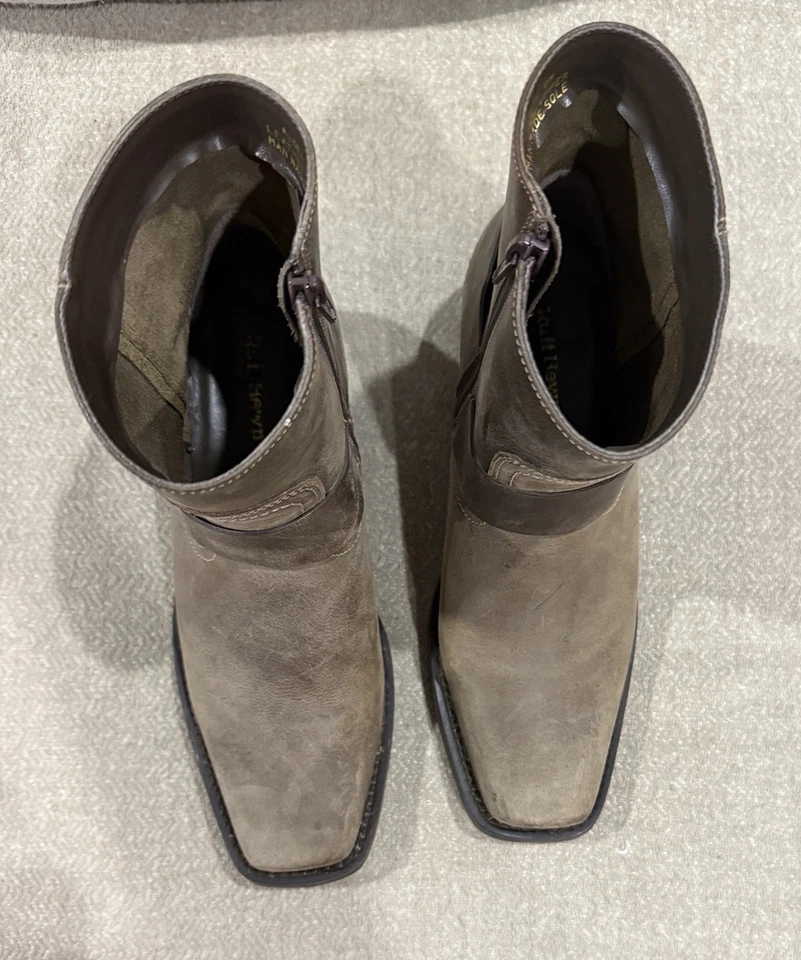 Botas de Cuero Ruff Hewn Alden, 8, Marrón, Envejecido, Puntera Cuadrada, Usadas en Excelente Condición Foto 3 de 4