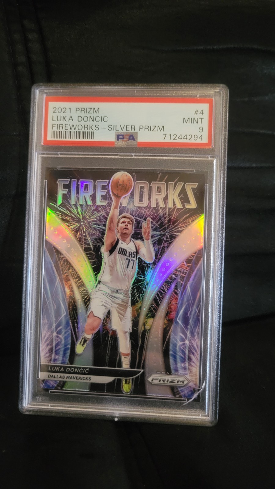 2021 Prizm Luka Doncic Fireworks Silver Prizm Psa Mint 9 Slab Is Cracked