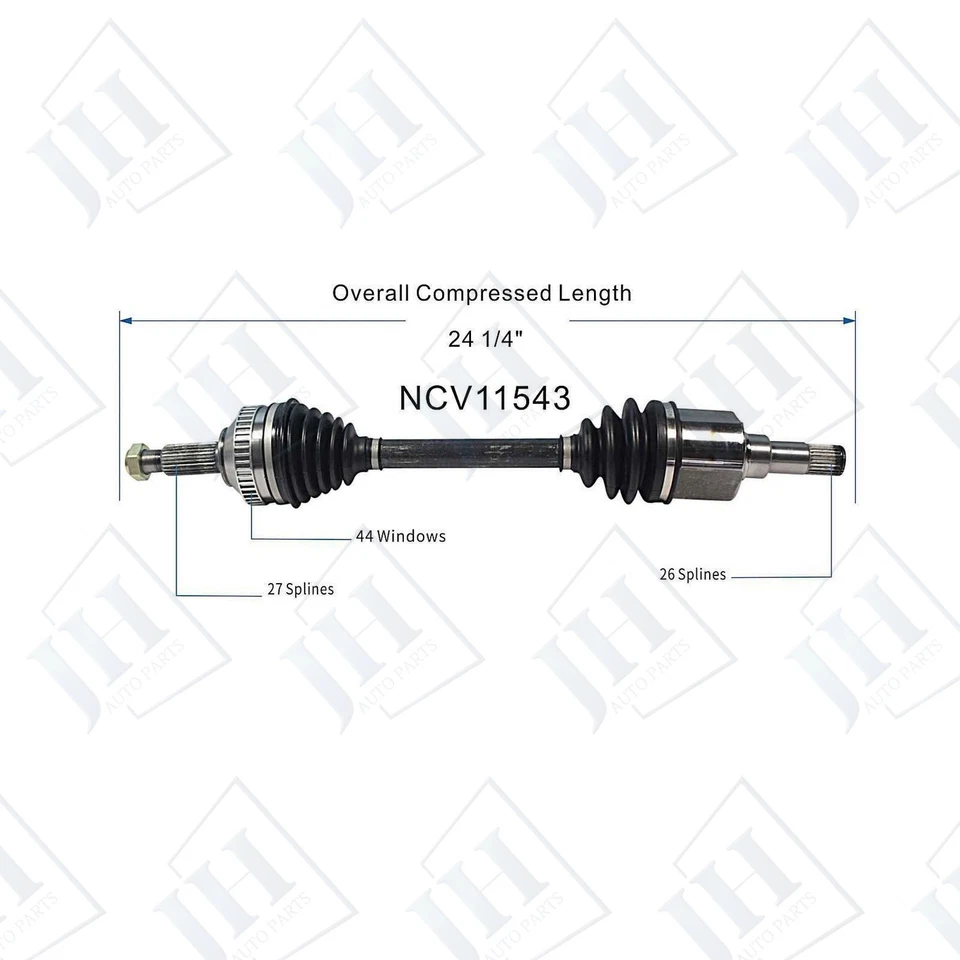 Eje CV conductor delantero izquierdo original para Ford Contour Mystique 1995-00 tracción delantera manual Foto 2 de 4