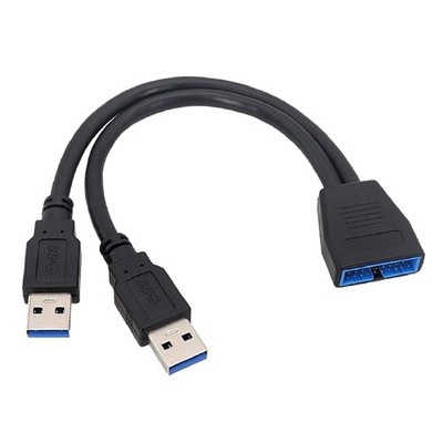 Computer Motherboard Adapter Cable 19Pin to Double USB3.0 Port Fast Data Sync