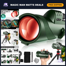 High Power 40X60 Monocular Telescope with Phone Adapter, Tripod  BAK4 Prism for