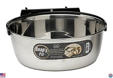 MidWest Snap'y Fit 2-Quart Stainless Steel No-Tip Bowl for Large Dogs  Cats