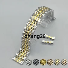 Polished Flat+Curved End 10mm-24mm Bracelet Stainless Steel Watch Band Strap